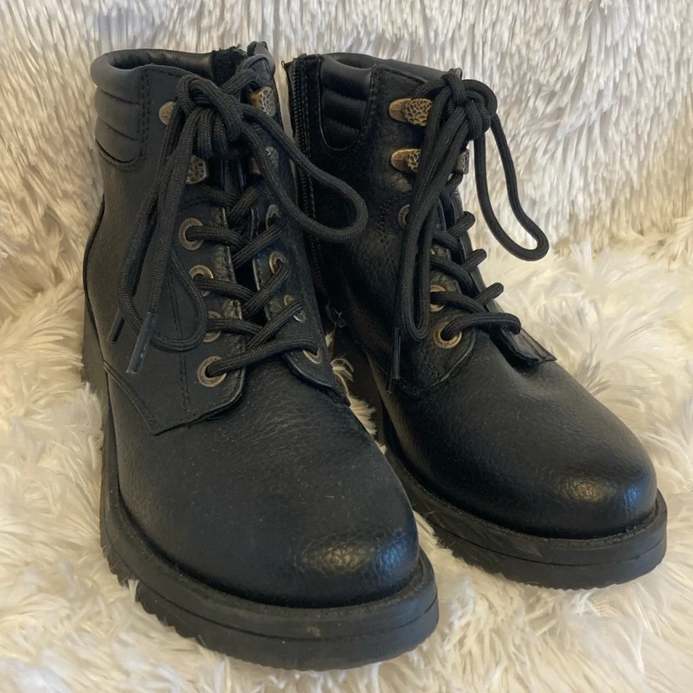 Blowfish Black Leather Moto Ankle Boots - Picture 1 of 10